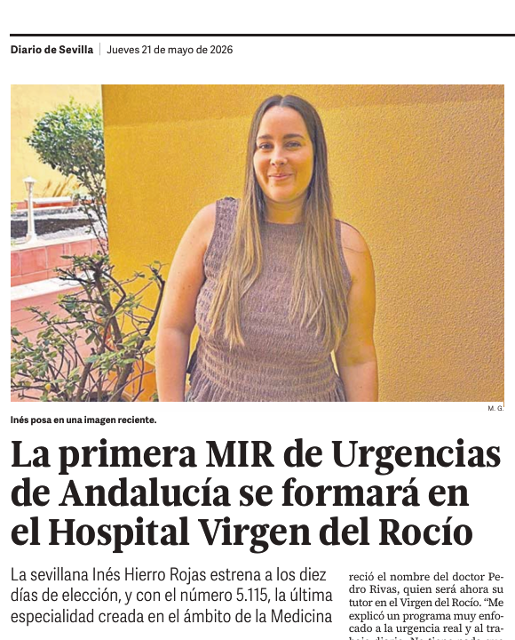 La primera MIR de Urgencias se Andalucía se formará en el Hospital Virgen del Rocío